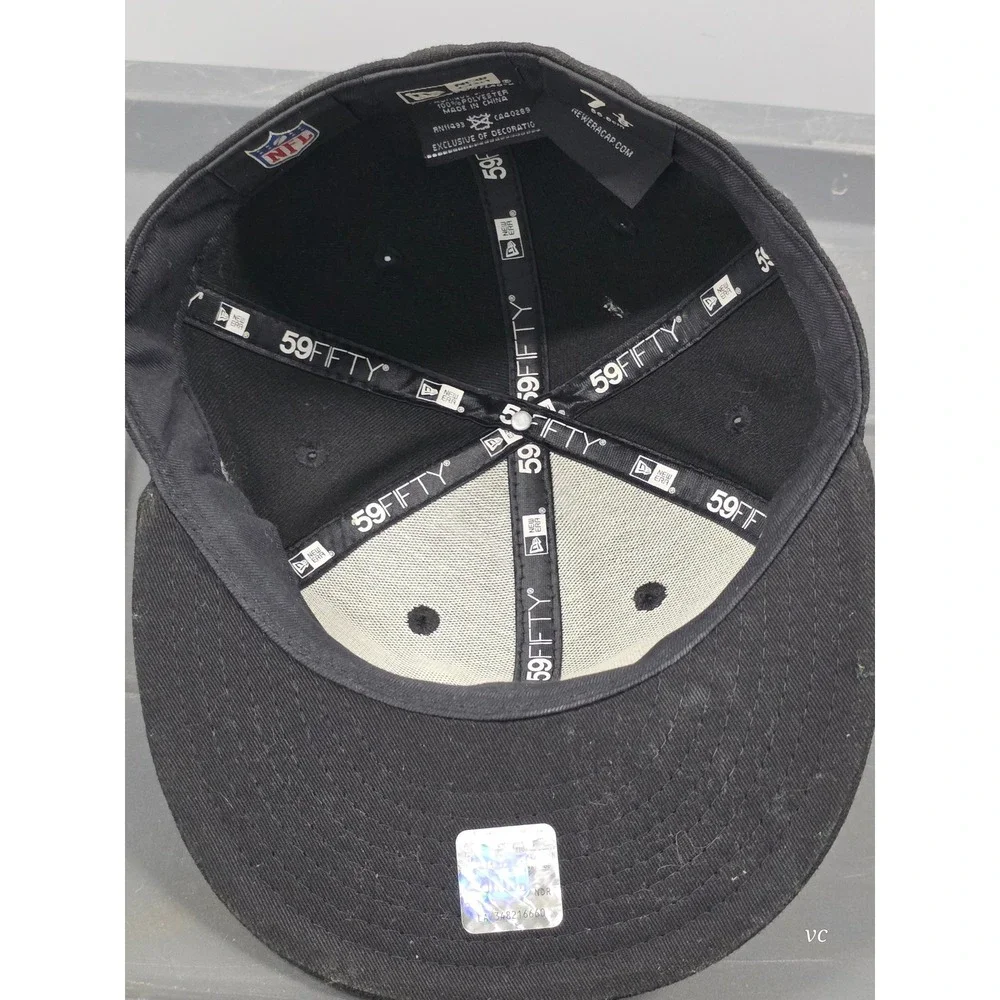 NY Giants New Era 59FIFTY Black Fitted Cap Size 7 1/8 (56.8cm) Flat Brim